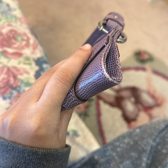 Small Burberry Purple Croc Shoulder Bag - Picture 5 of 5